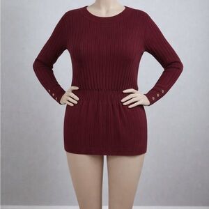 Liz Claiborne Ribbed Knit Sweater – Burgundy – Size Medium – NWT